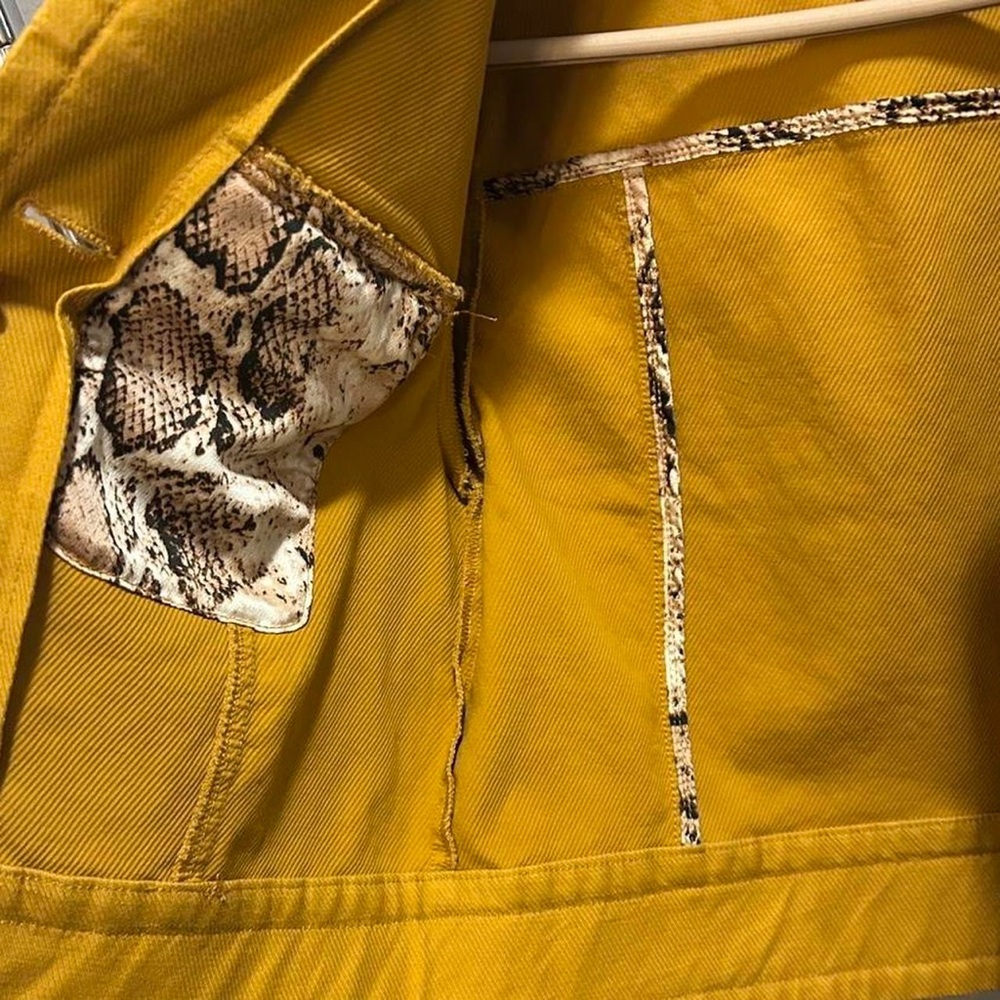 Anthropologie Nora Flounce Sleeved Trucker Jacket in Mustard - S - Picture 9 of 15